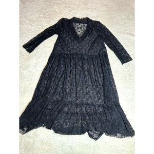 NWOT‎ Beautiful See Through Black Zara Basic Cover Up Dress Size Medium